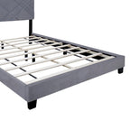Gray Collection Queen Size Upholstered Headboard Adjustable Bed Frame Velvet Fabric Hot Style Super Popular Series