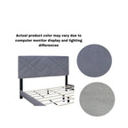 Gray Collection Queen Size Upholstered Headboard Adjustable Bed Frame Velvet Fabric Hot Style Super Popular Series