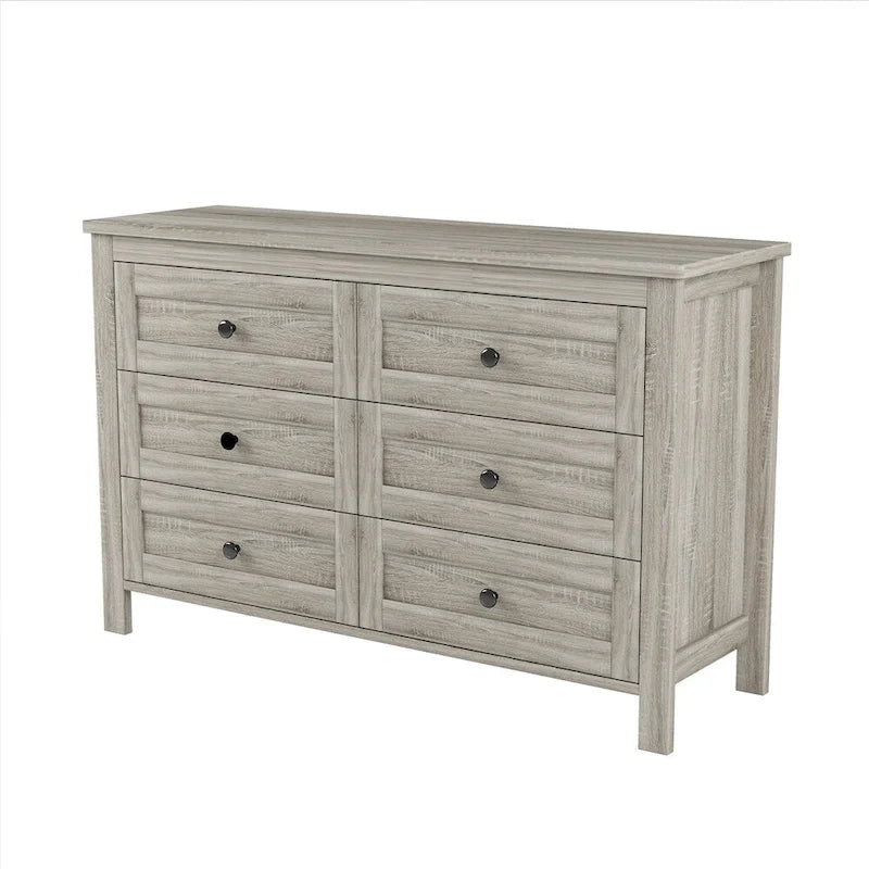 Farmhouse Style Wooden Dresser with 6 Drawer