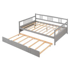 Full Size Daybed Wood Bed with Twin Size Trundle