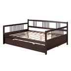 Full Size Daybed Wood Bed with Twin Size Trundle