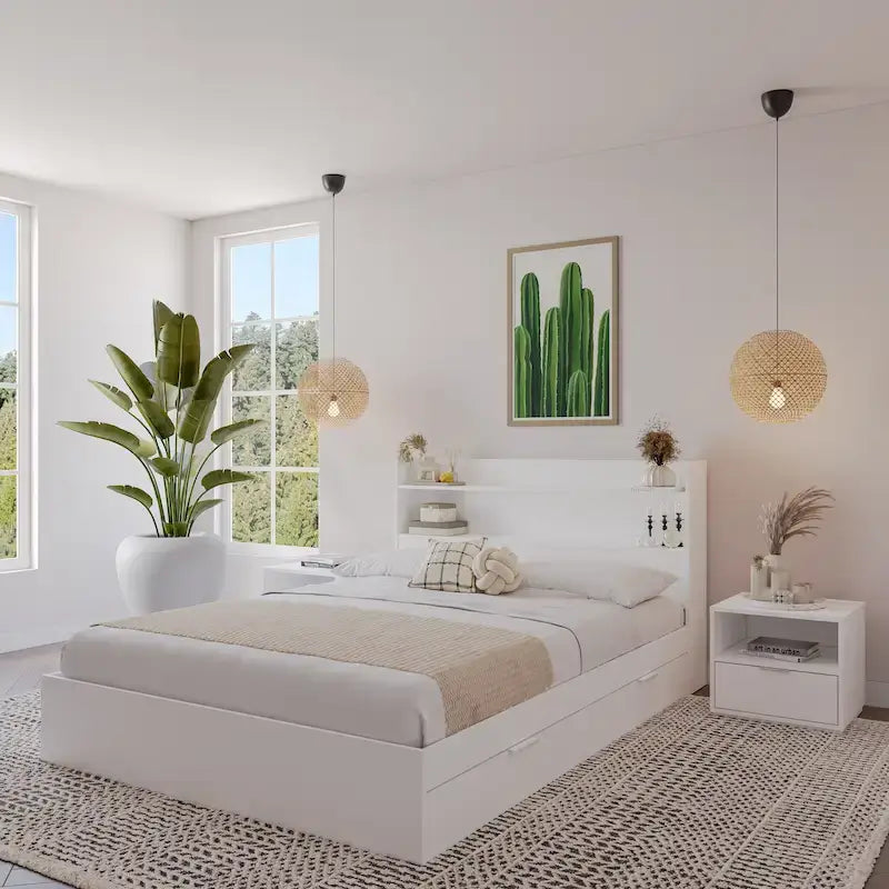Hunter Platform Bed With Headboard And 2 Nightstands