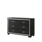 Pedro 3 Piece Black Velvel Upholstered Panel Bedroom Set