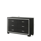 Pedro 3 Piece Black Velvel Upholstered Panel Bedroom Set