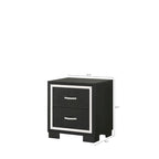 Pedro 3 Piece Black Velvel Upholstered Panel Bedroom Set