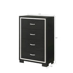 Pedro 3 Piece Black Velvel Upholstered Panel Bedroom Set