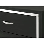 Pedro 3 Piece Black Velvel Upholstered Panel Bedroom Set