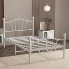 Twin Size Platform Bed Frame with Iron-Art Sweet Heart Headboard