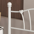 Twin Size Platform Bed Frame with Iron-Art Sweet Heart Headboard