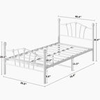 Twin Size Platform Bed Frame with Iron-Art Sweet Heart Headboard