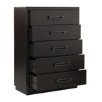 Charcoal Finish 6pc Master Bedroom Set Bed 2x Nightstands Dresser Mirror Chest