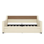 PU Leather Twin Size Daybed with Trundle