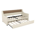 PU Leather Twin Size Daybed with Trundle