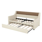PU Leather Twin Size Daybed with Trundle