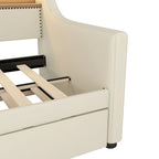 PU Leather Twin Size Daybed with Trundle