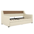 PU Leather Twin Size Daybed with Trundle