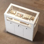 Jewelry and Display Cabinet with Glass Top and Secure Storage Dresser