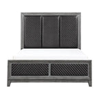 Gray Modern 6pc Bedroom Set Bed Nightstands Dresser Mirror Chest