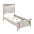 Classic White Finish 3pc Bedroom Set Bed and Two Nightstands
