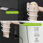 Moasis 46Vanity With Built-in Socket With Illuminated Mirror and Hair Dryer Rack - 55.8 H X 46 W X 11.7 D