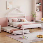 Full Size Metal Platform Bed with twin size trundle