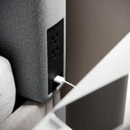 Upholstered Headboard with 2 Power Outlets, 1 USB, 1 USB-C Port