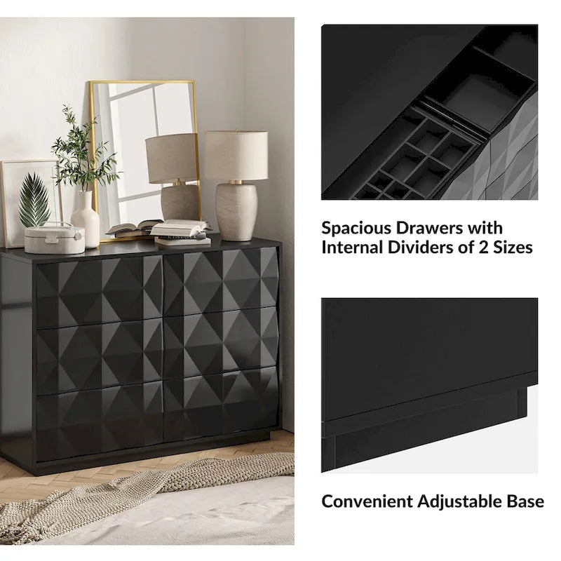 Linus Modern 6-Drawer Dresser by HULALA HOME