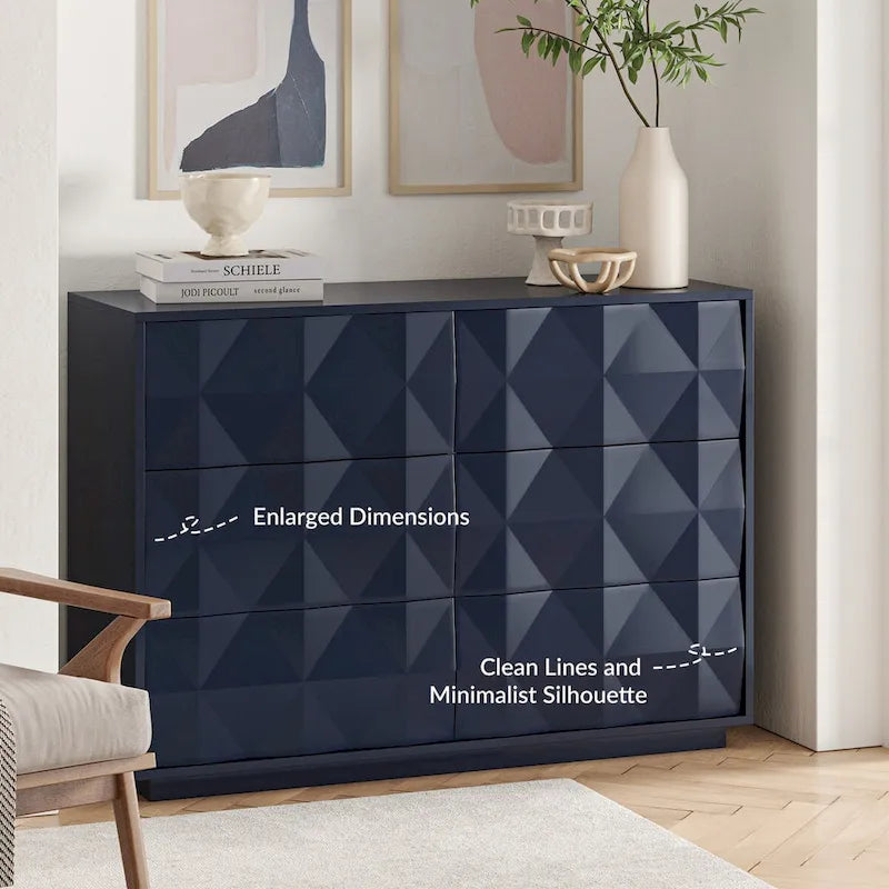 Linus Modern 6-Drawer Dresser by HULALA HOME