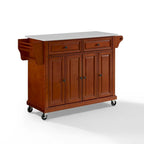 Crosley Full Size Granite Top Kitchen Cart in Cherry - 51.5 W x 18 D x 36.5 H