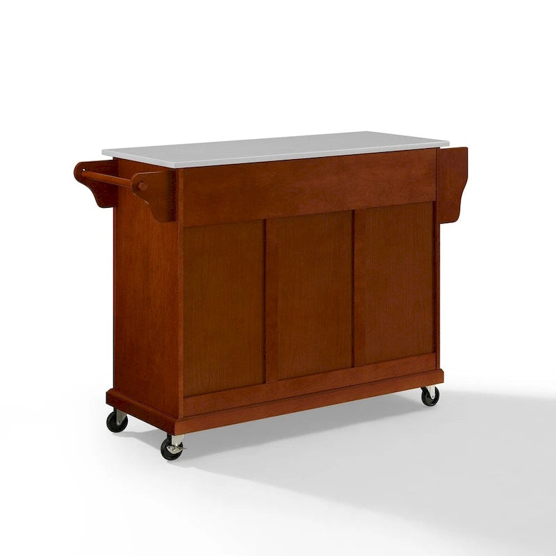 Crosley Full Size Granite Top Kitchen Cart in Cherry - 51.5 W x 18 D x 36.5 H