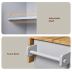A Mobile Kitchen Island Storage , Adjustable Shelves, Wheels