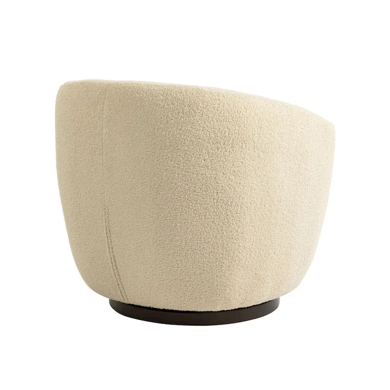 Upholstered Swivel Barrel Armchair with Storage Modern Living Room Side Chair for Bedroom/Office/Reading Spaces