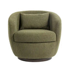 Upholstered Swivel Barrel Armchair with Storage Modern Living Room Side Chair for Bedroom/Office/Reading Spaces
