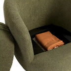 Upholstered Swivel Barrel Armchair with Storage Modern Living Room Side Chair for Bedroom/Office/Reading Spaces