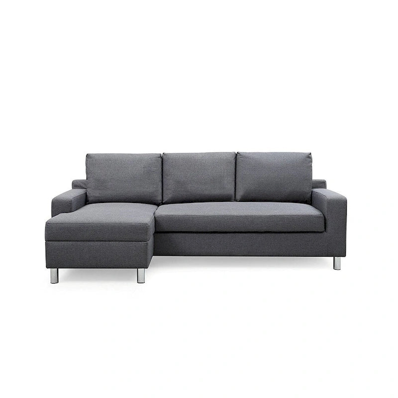 Gray Linen Left-Facing Sectional Sofa Bed