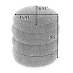 Velvet Round Ottoman Footrest Stool