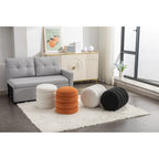 Velvet Round Ottoman Footrest Stool
