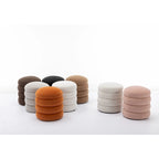 Velvet Round Ottoman Footrest Stool