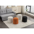 Velvet Round Ottoman Footrest Stool