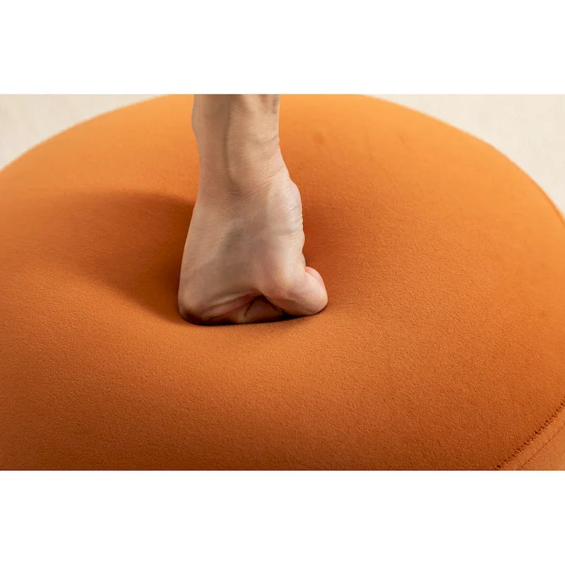 Velvet Round Ottoman Footrest Stool