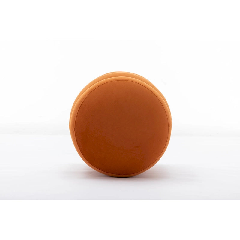 Velvet Round Ottoman Footrest Stool