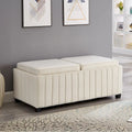 Upholstered Storage Ottoman Bench with Legs