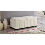 Upholstered Storage Ottoman Bench with Legs