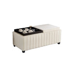 Upholstered Storage Ottoman Bench with Legs