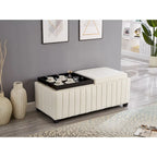 Upholstered Storage Ottoman Bench with Legs