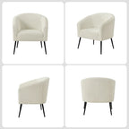 Hal Modern Boucle Armchair with Metal Legs Set of 2 by HULALA HOME