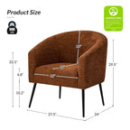 Hal Modern Boucle Armchair with Metal Legs Set of 2 by HULALA HOME