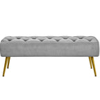 Yaheetech Upholstered Footstool Velvet Ottoman Button-Tufted Table Bench - 451617