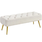 Yaheetech Upholstered Footstool Velvet Ottoman Button-Tufted Table Bench - 451617
