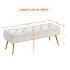 Yaheetech Upholstered Footstool Velvet Ottoman Button-Tufted Table Bench - 451617